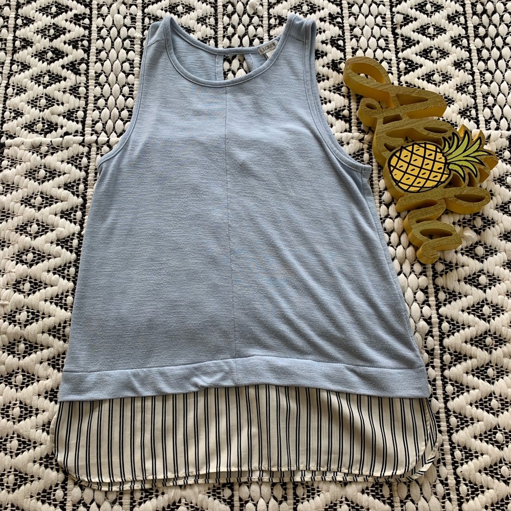 J. Crew Knit Sleeveless Top with Navy Stripes